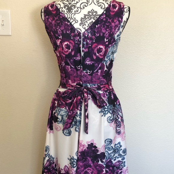 OWIN Purple/white floral dress - Picture 3 of 5